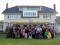 The Fulbright New Zealand and Future Partners Forum party who were hosted at US Ambassador David Huebner’s residence for Thanksgiving dinner